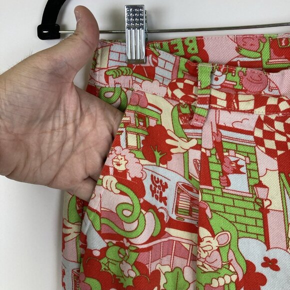 Lucy & Yak Baggy Wide Leg Graphic Pants Artist Print Size 28 L.E. Cole Distress - Picture 6 of 10